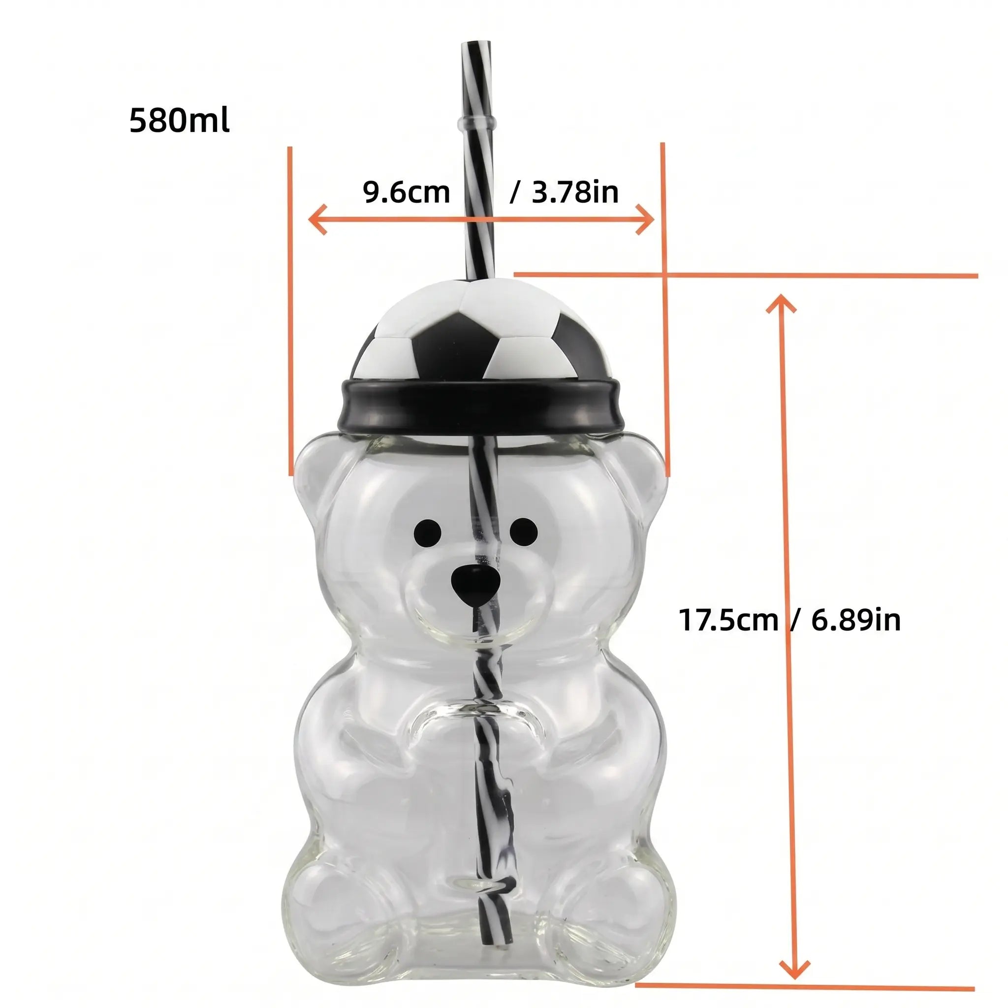 20oz Cute Bear Soccer Cup – Fun Sports-Themed Drink Bottle for Kids, Teens & Adults – School, Parties, Travel & Everyday Hydration
