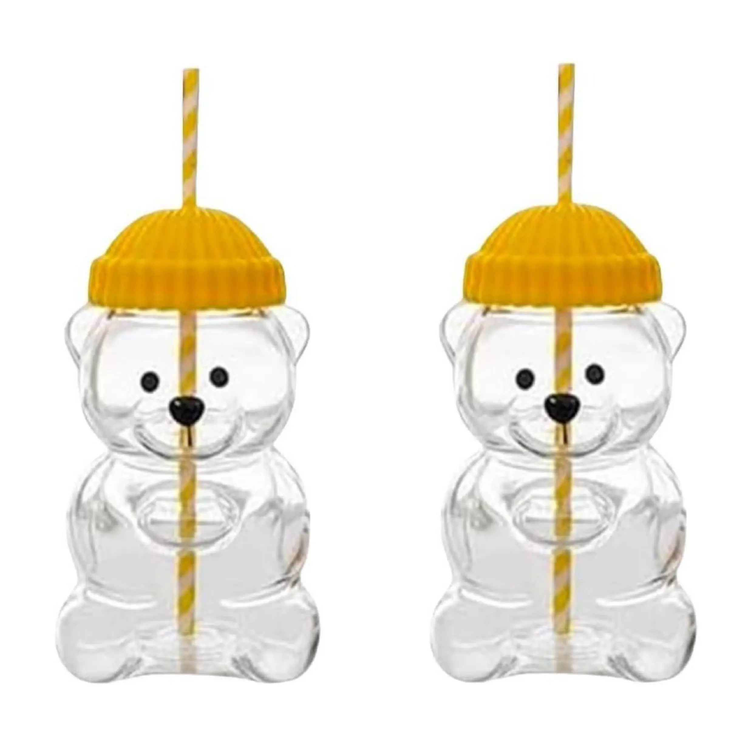 Viral Bearista Cold Cup for 2026 Holiday Collection Nostalgia Cute Bear Cup With Striped Straw 20oz High-Quality Glass Tumbler for Smoothies Boba & Beverage  Iced Coffee Glass Gifts colorful glass cup practical gift