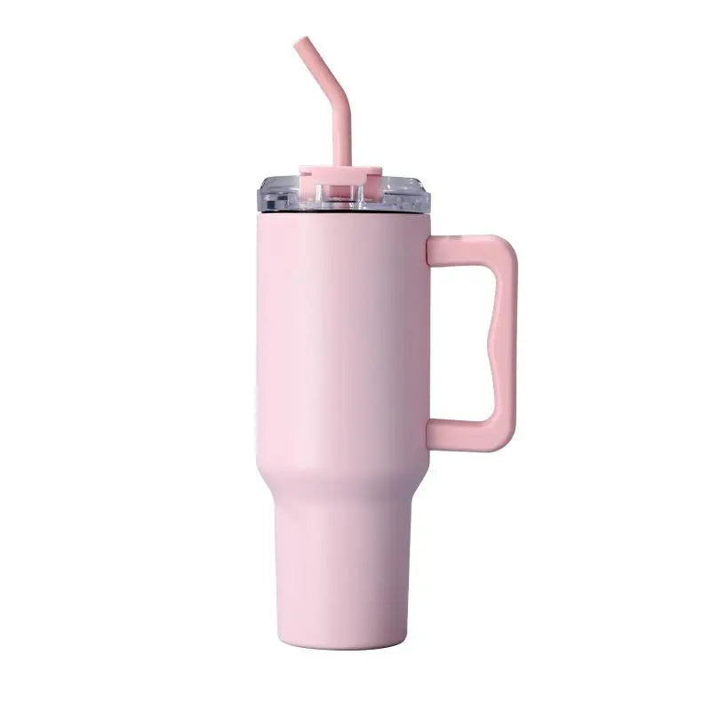 40Oz Car Cup Thick 304 Stainless Steel Vacuum Cup Large Capacity Car Water Cup Leakproof Vacuum Cup Reusable Straw
