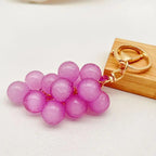 2PCS/3PCS/5PCS Grape Keychains, Creative Cute Bubble Jelly Grape Cluster Keychain Emulational Fruit Car Key Students' School Bag Pendant Gift
