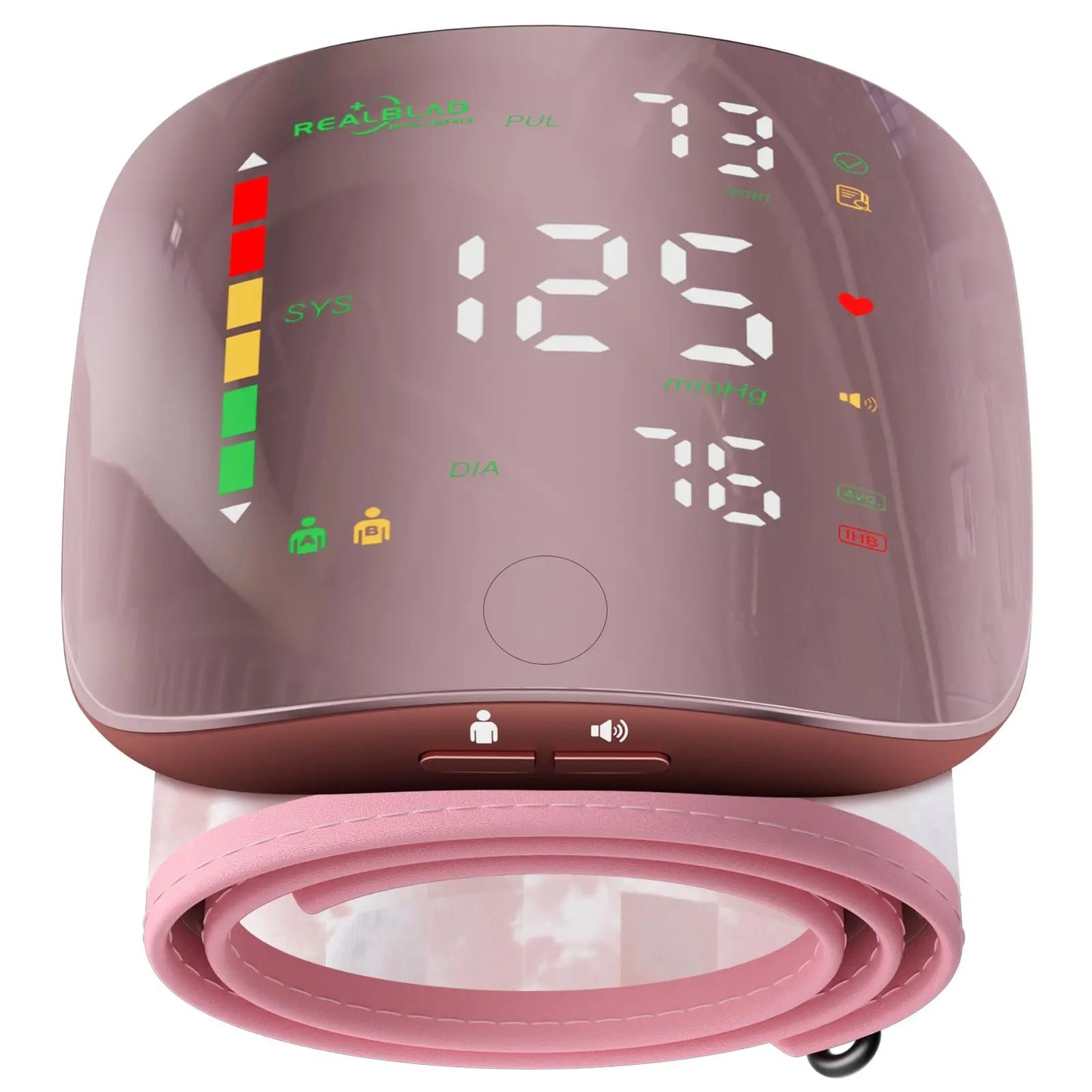 Ziqing Wrist Blood Pressure Monitor - LED Display, Touch Screen Cuff, 99x2 Reading Memory, ABS Material, Compact Slips Into Daily Bags, Carrying Case for Home Healthcare, Fit Self Care Products