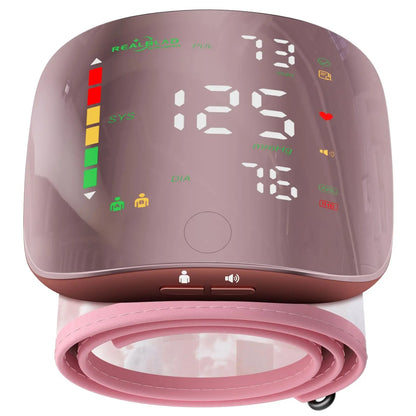 Ziqing Wrist Blood Pressure Monitor - LED Display, Touch Screen Cuff, 99x2 Reading Memory, ABS Material, Compact Slips Into Daily Bags, Carrying Case for Home Healthcare, Fit Self Care Products