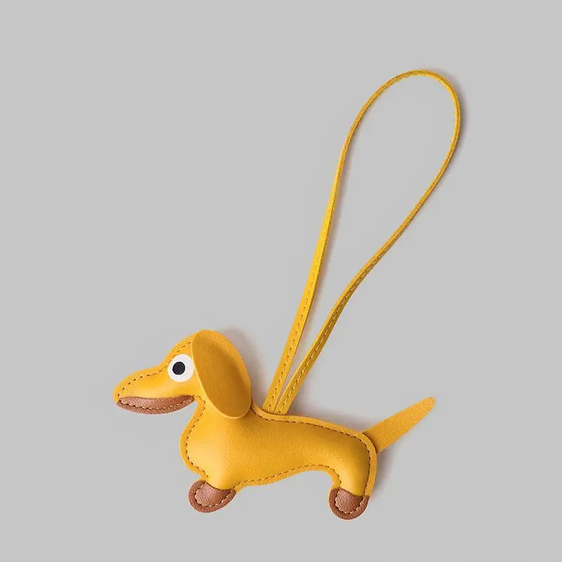 Dog bag ornament, suitable for wallets and handbags - cute PU sausage dog key ornament Stylish Backpack Charm Street Style Charm