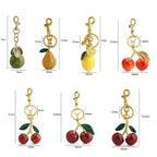 Charming Cherry Design Keychain Bag Charms Fashionable Durable Alloy Keychain for Women Girls Trendy All-match Exquisite Gift
