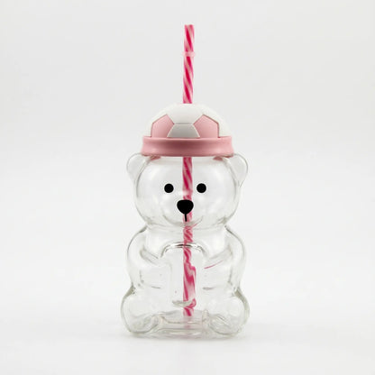 20oz Cute Bear Soccer Cup – Fun Sports-Themed Drink Bottle for Kids, Teens & Adults – School, Parties, Travel & Everyday Hydration