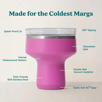 16 oz Cocktail Tumbler-Insulated Margarita Tumbler with Lid - Keeps Drinks Cold for 10 Hours- 360 Sippable Martini Glass Alternative - Shatterproof, Perfect for Parties