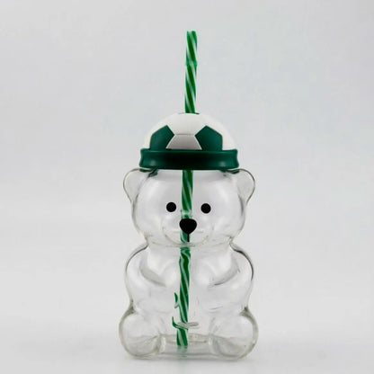 20oz Cute Bear Soccer Cup – Fun Sports-Themed Drink Bottle for Kids, Teens & Adults – School, Parties, Travel & Everyday Hydration