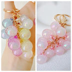 2PCS/3PCS/5PCS Grape Keychains, Creative Cute Bubble Jelly Grape Cluster Keychain Emulational Fruit Car Key Students' School Bag Pendant Gift
