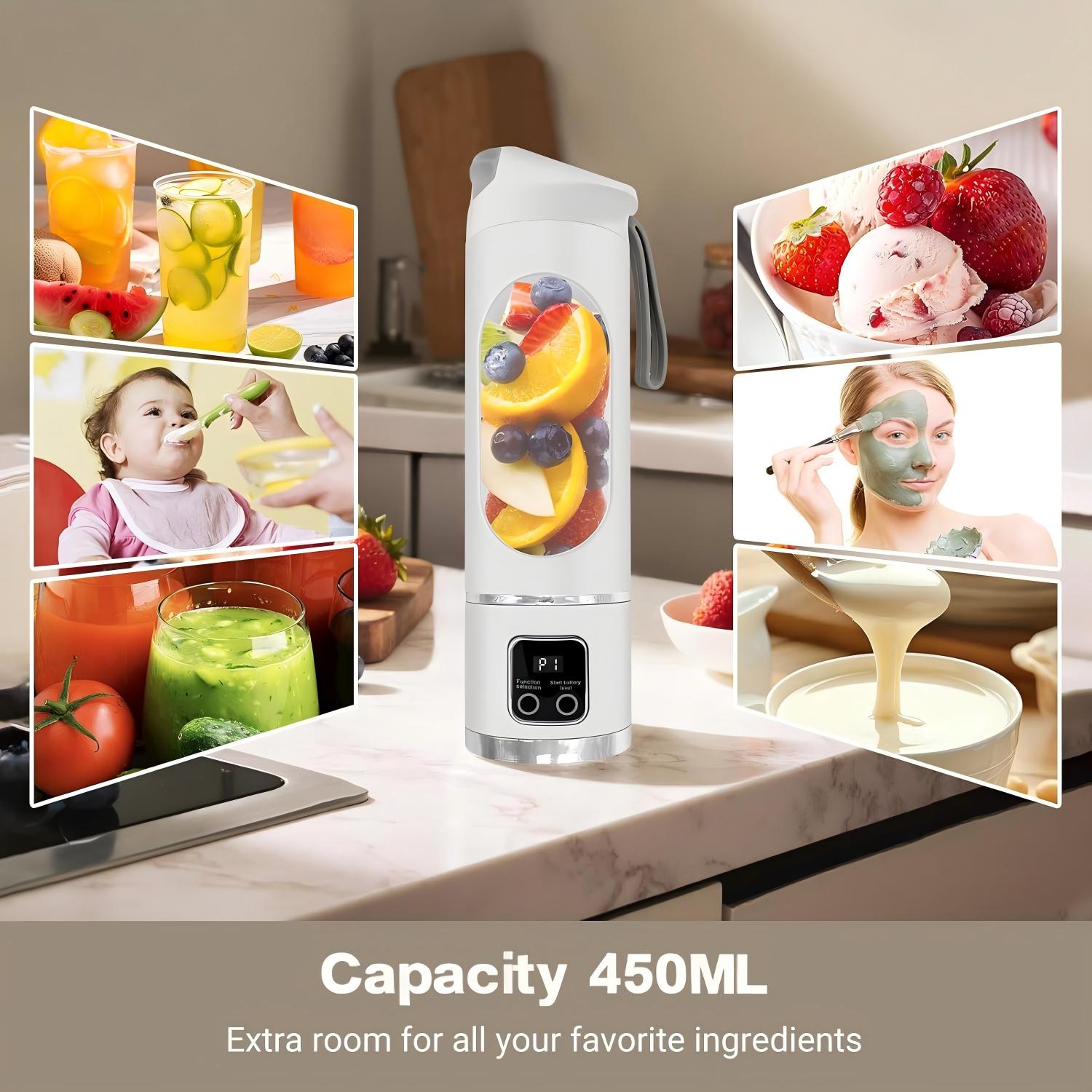 Portable Blender Personal Electric USB，Compact for Smoothies Portable juicer Shakes and Smoothies Blender，Baby Food Leak Proof Design Small Blenders，Mixing，Compact、Convenient and Versatile On-The-Go - Perfect Travel, Back To School & Gym Practical Gift