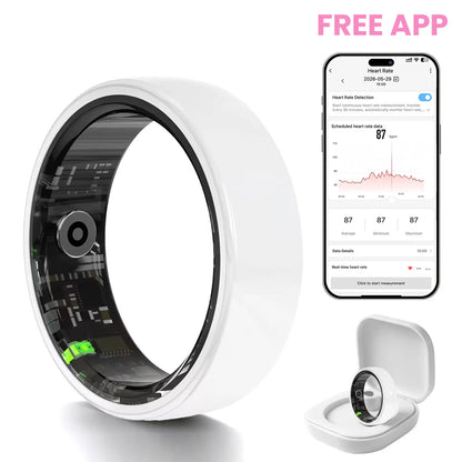 2026 AI Smart Ring for Women – Health & Fitness Tracker with Heart Rate, Blood Oxygen, Sleep, Temperature, Stress & Cycle Monitoring, IP68 Waterproof, 5-7 Day Battery, iOS & Android, Charging Case,#tiktokshopsummersale