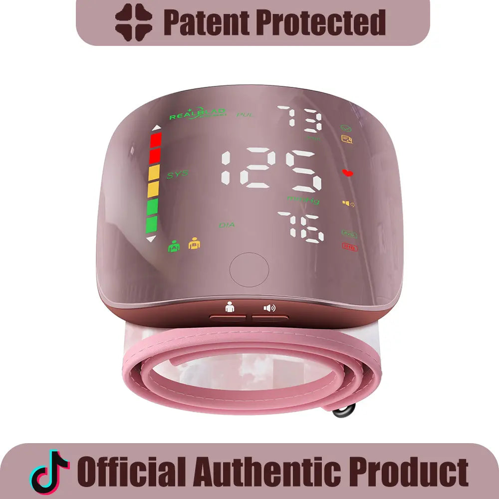 Ziqing Wrist Blood Pressure Monitor - LED Display, Touch Screen Cuff, 99x2 Reading Memory, ABS Material, Compact Slips Into Daily Bags, Carrying Case for Home Healthcare, Fit Self Care Products