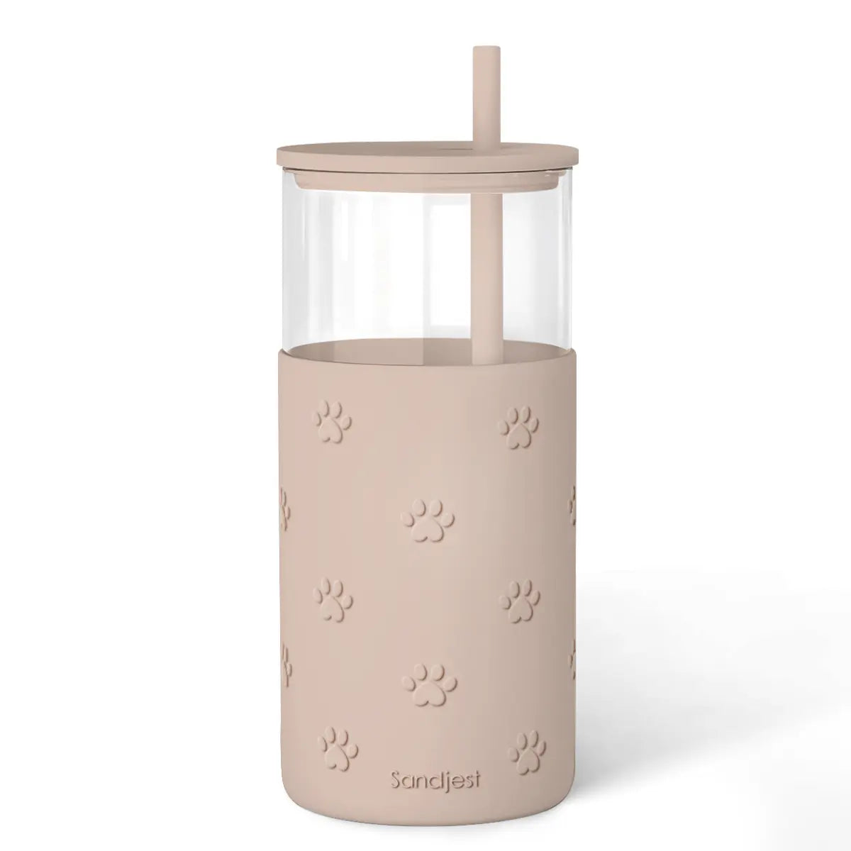 20oz Glass Tumbler with Silicone Sleeve & Straw, Aesthetic Cup Ideal for Hot & Cold Drinks Smoothie Iced Coffee, Gift for Her Women Girl