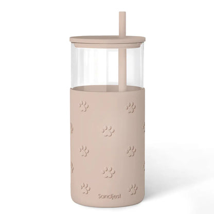20oz Glass Tumbler with Silicone Sleeve & Straw, Aesthetic Cup Ideal for Hot & Cold Drinks Smoothie Iced Coffee, Gift for Her Women Girl