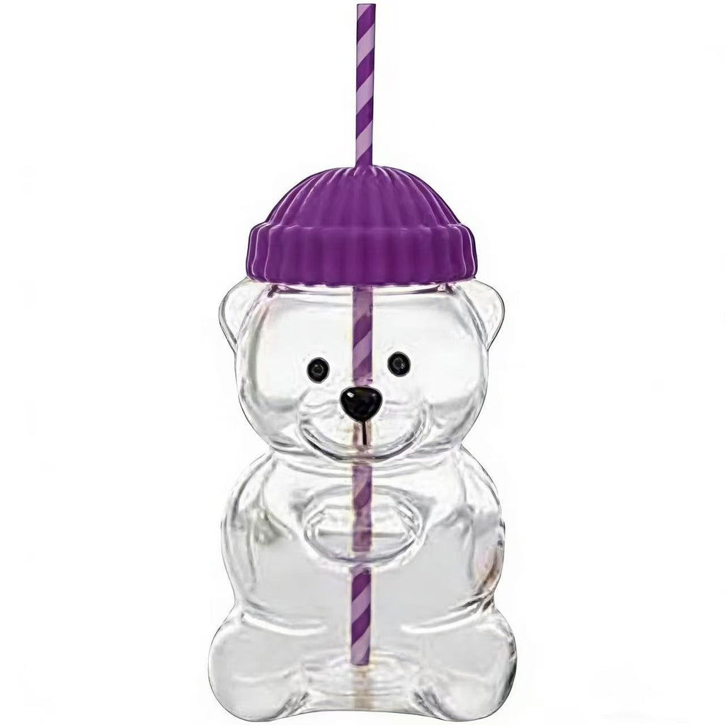 Viral Bearista Cold Cup for 2026 Holiday Collection Nostalgia Cute Bear Cup With Striped Straw 20oz High-Quality Glass Tumbler for Smoothies Boba & Beverage  Iced Coffee Glass Gifts colorful glass cup practical gift
