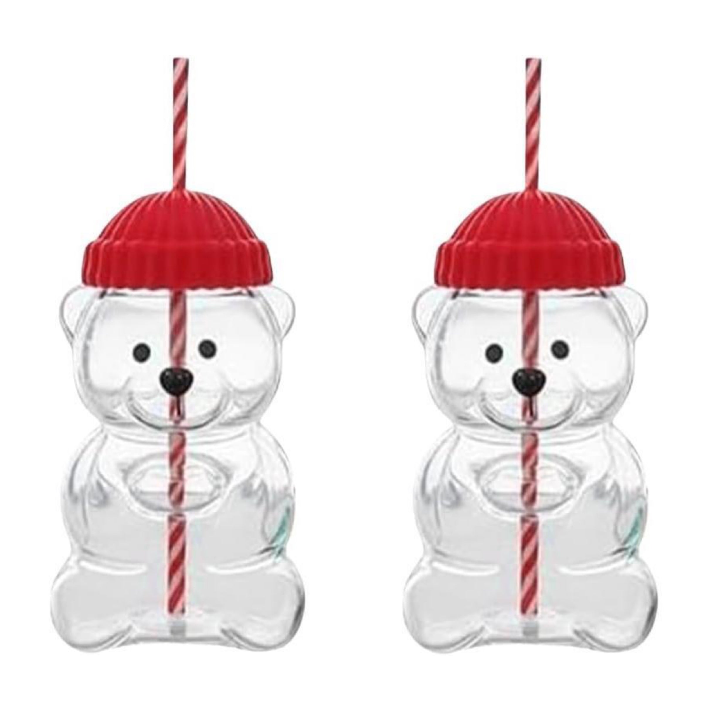 Viral Bearista Cold Cup for 2026 Holiday Collection Nostalgia Cute Bear Cup With Striped Straw 20oz High-Quality Glass Tumbler for Smoothies Boba & Beverage  Iced Coffee Glass Gifts colorful glass cup practical gift
