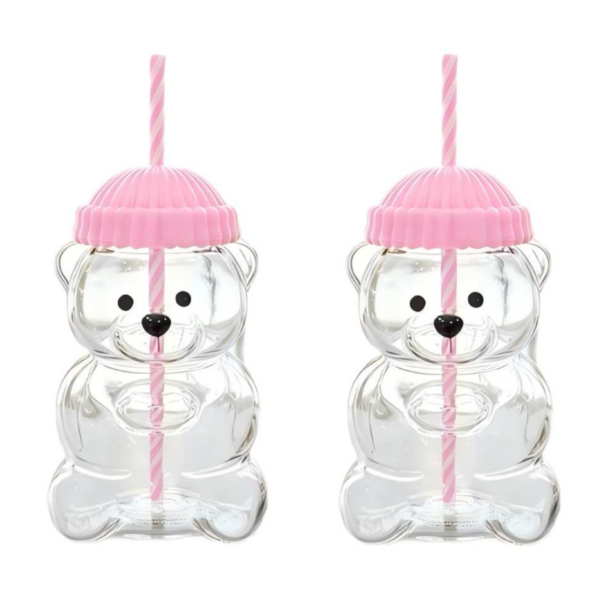 Viral Bearista Cold Cup for 2026 Holiday Collection Nostalgia Cute Bear Cup With Striped Straw 20oz High-Quality Glass Tumbler for Smoothies Boba & Beverage  Iced Coffee Glass Gifts colorful glass cup practical gift
