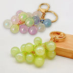 2PCS/3PCS/5PCS Grape Keychains, Creative Cute Bubble Jelly Grape Cluster Keychain Emulational Fruit Car Key Students' School Bag Pendant Gift