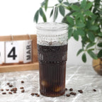 【Father's Day Gift】Glass Iced Coffee Cup With Lids and Straws, 24 OZ High Borosilicate Glass Tumbler for Water Smoothie Juice Drinks, Modern Glass Mug for Cold & Hot Beverages