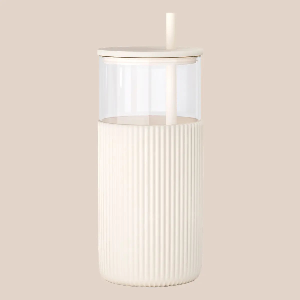 20oz Glass Tumbler with Silicone Sleeve & Straw, Aesthetic Cup Ideal for Hot & Cold Drinks Smoothie Iced Coffee, Gift for Her Women Girl