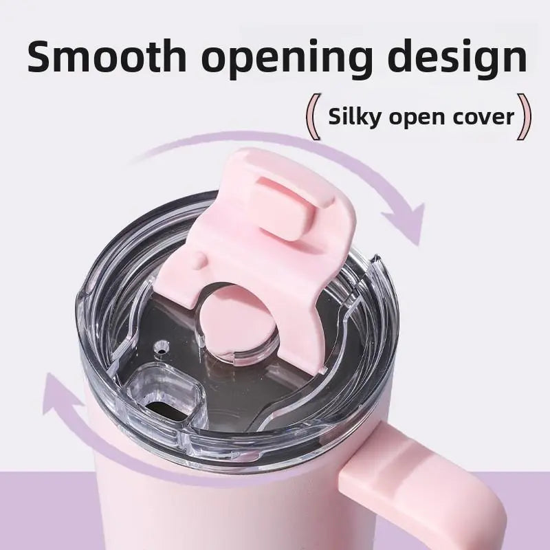 40Oz Car Cup Thick 304 Stainless Steel Vacuum Cup Large Capacity Car Water Cup Leakproof Vacuum Cup Reusable Straw