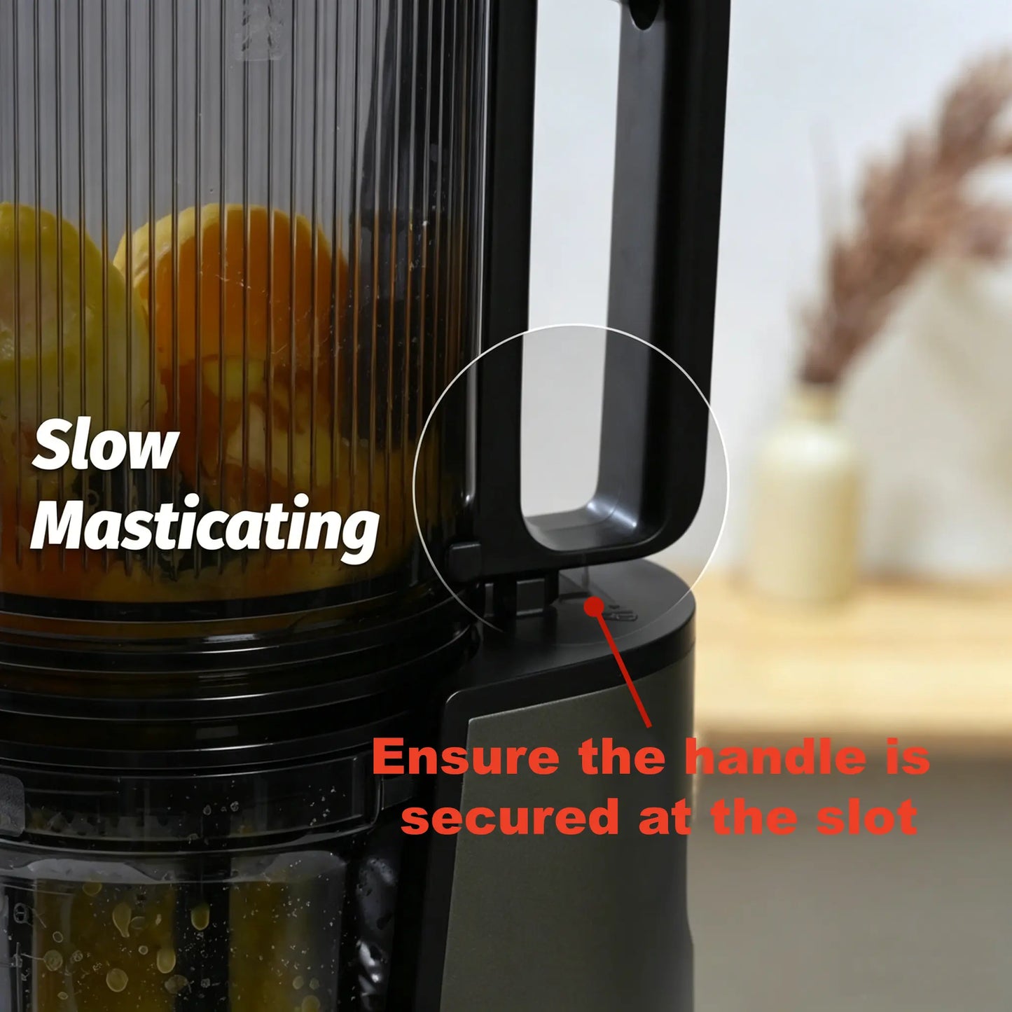 LQZ 350W Cold Press Juicer - Slow Masticating, 5.4 Inch Feed Chute, High Juice Yield, Easy Clean, 55rpm Technology for Whole Fruits & Veggies,Summer Glow