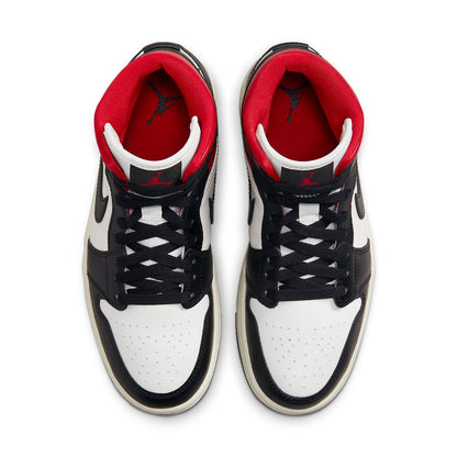 Air Jordan 1 Mid “Black Sail Gym Red”