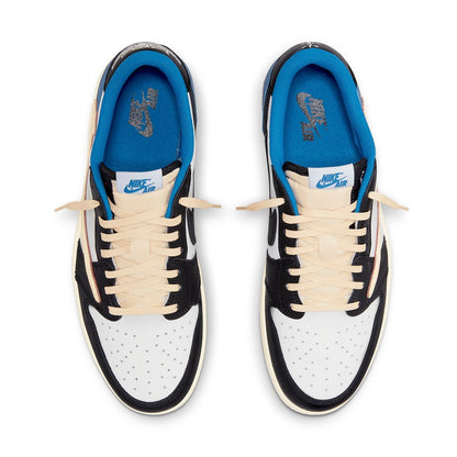 Air Jordan 1 Retro Low x Fragment Design x Travis Scott x “Sail Black Military Blue”