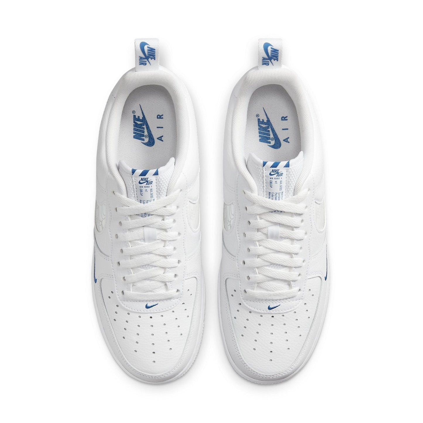 Nike Air Force 1 Low Cut Out “Reflective Swoosh White Blue”
