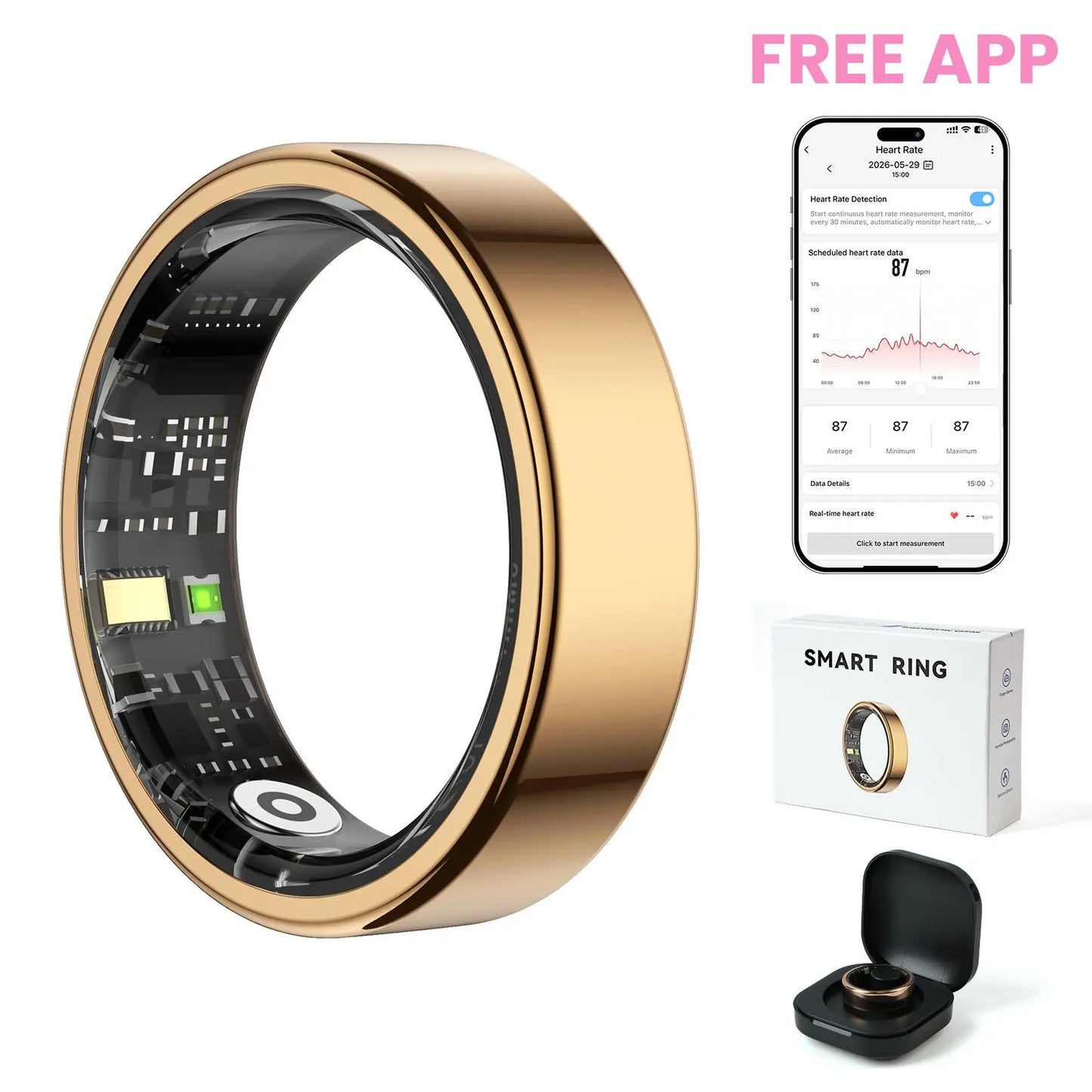 2026 AI Smart Ring for Women – Health & Fitness Tracker with Heart Rate, Blood Oxygen, Sleep, Temperature, Stress & Cycle Monitoring, IP68 Waterproof, 5-7 Day Battery, iOS & Android, Charging Case,#tiktokshopsummersale