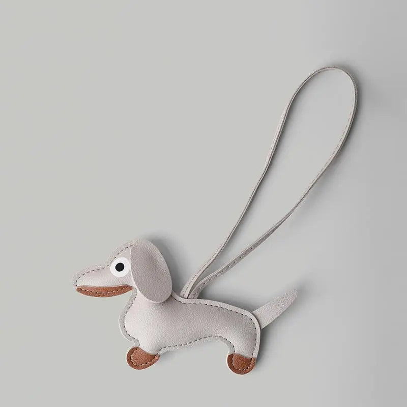 Dog bag ornament, suitable for wallets and handbags - cute PU sausage dog key ornament Stylish Backpack Charm Street Style Charm