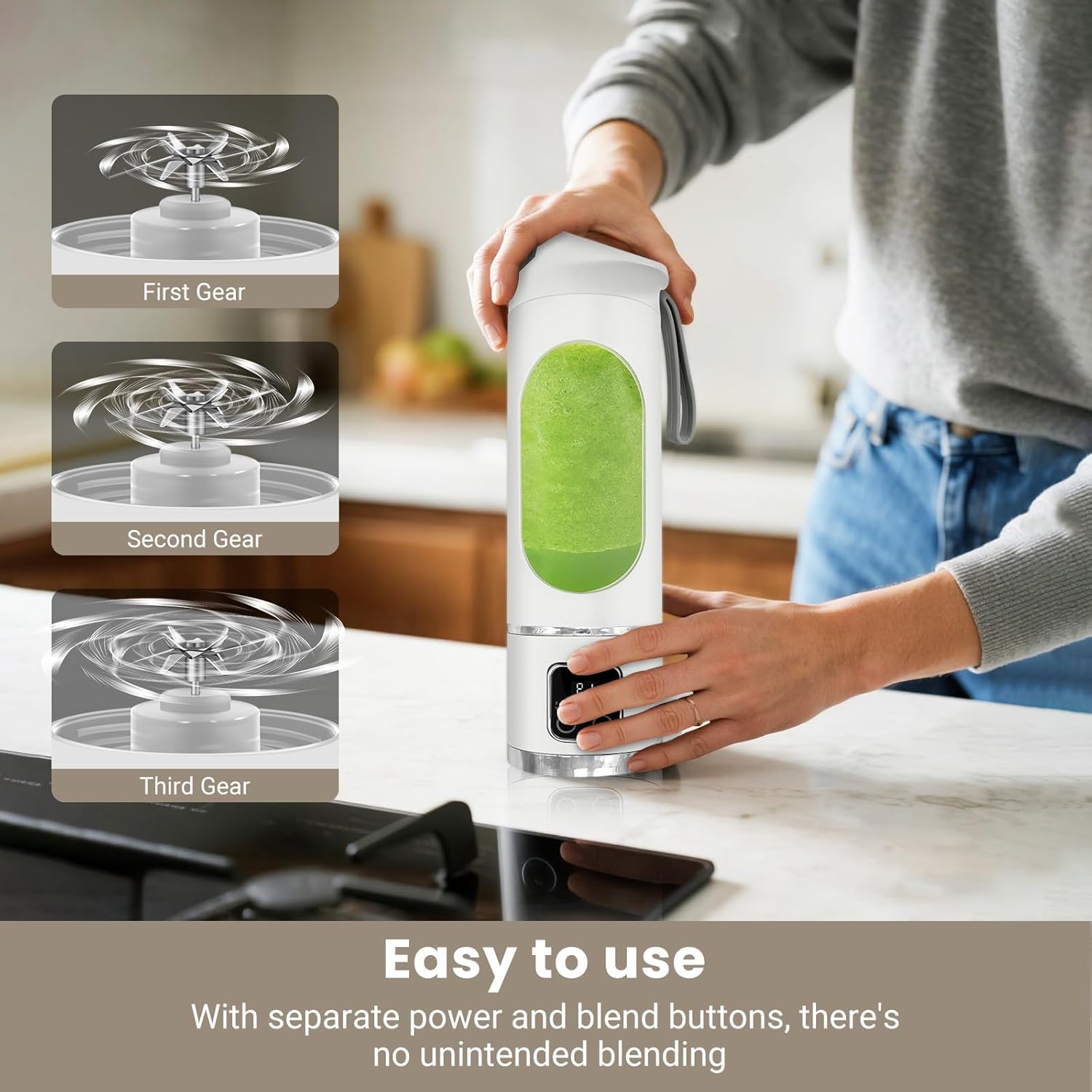 Portable Blender Personal Electric USB，Compact for Smoothies Portable juicer Shakes and Smoothies Blender，Baby Food Leak Proof Design Small Blenders，Mixing，Compact、Convenient and Versatile On-The-Go - Perfect Travel, Back To School & Gym Practical Gift