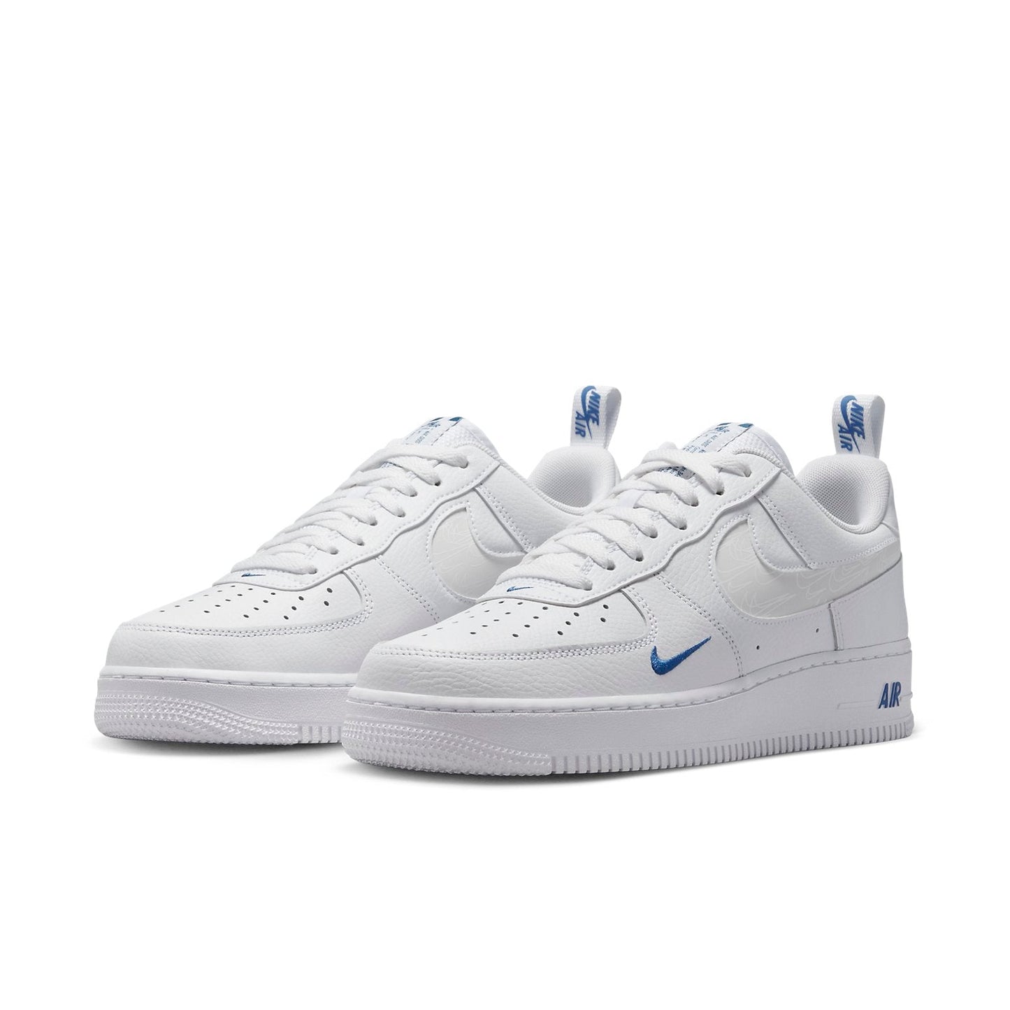 Nike Air Force 1 Low Cut Out “Reflective Swoosh White Blue”