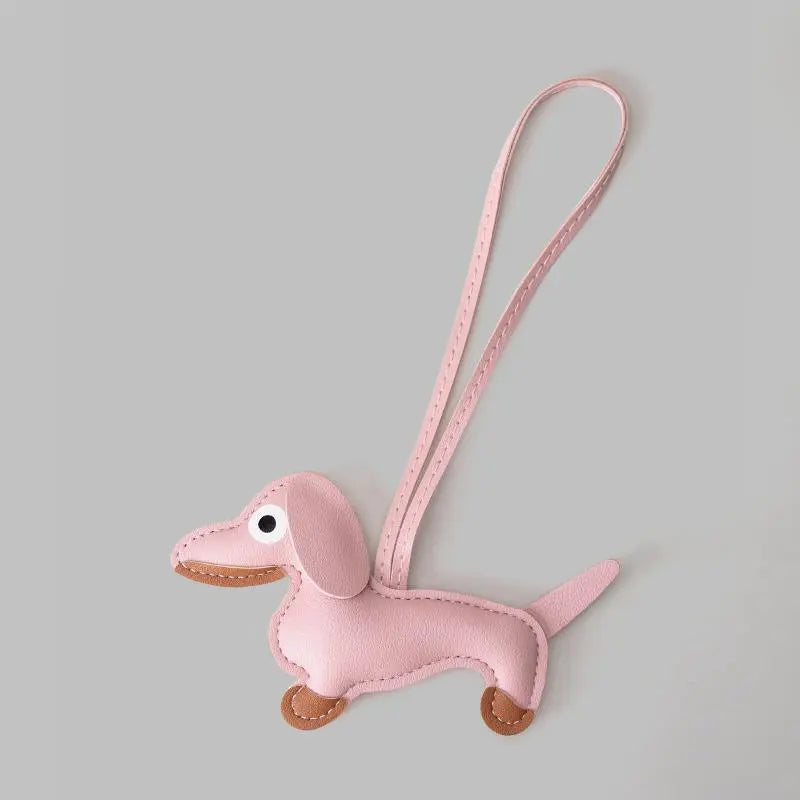 Dog bag ornament, suitable for wallets and handbags - cute PU sausage dog key ornament Stylish Backpack Charm Street Style Charm
