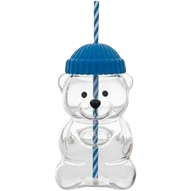 Viral Bearista Cold Cup for 2026 Holiday Collection Nostalgia Cute Bear Cup With Striped Straw 20oz High-Quality Glass Tumbler for Smoothies Boba & Beverage  Iced Coffee Glass Gifts colorful glass cup practical gift