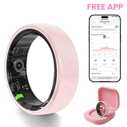 2026 AI Smart Ring for Women – Health & Fitness Tracker with Heart Rate, Blood Oxygen, Sleep, Temperature, Stress & Cycle Monitoring, IP68 Waterproof, 5-7 Day Battery, iOS & Android, Charging Case,#tiktokshopsummersale