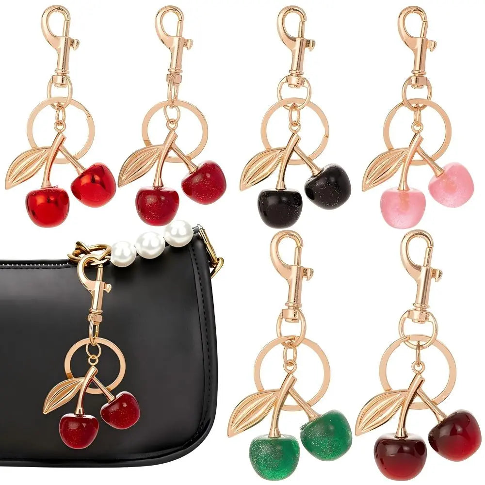 Cute Cherry Design Keychain, Bag Charms, Fashionable Alloy Keychain for Women & Girls, Trendy All-match & Exquisite Keychain for Birthday Gift