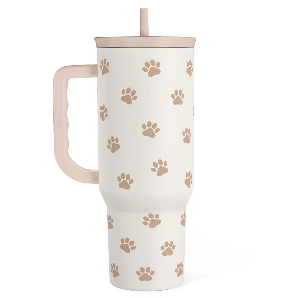 SANDJEST 40oz Summer Insulated Stainless Steel Tumbler with Handle & Straw, Cup Holder Friendly for Travel, Portable Vacuum Flask, Hot/Cold Insulation, Great Gifts for Mom Girls Her Women