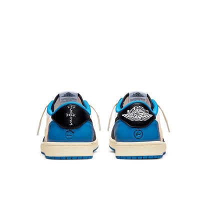 Air Jordan 1 Retro Low x Fragment Design x Travis Scott x “Sail Black Military Blue”