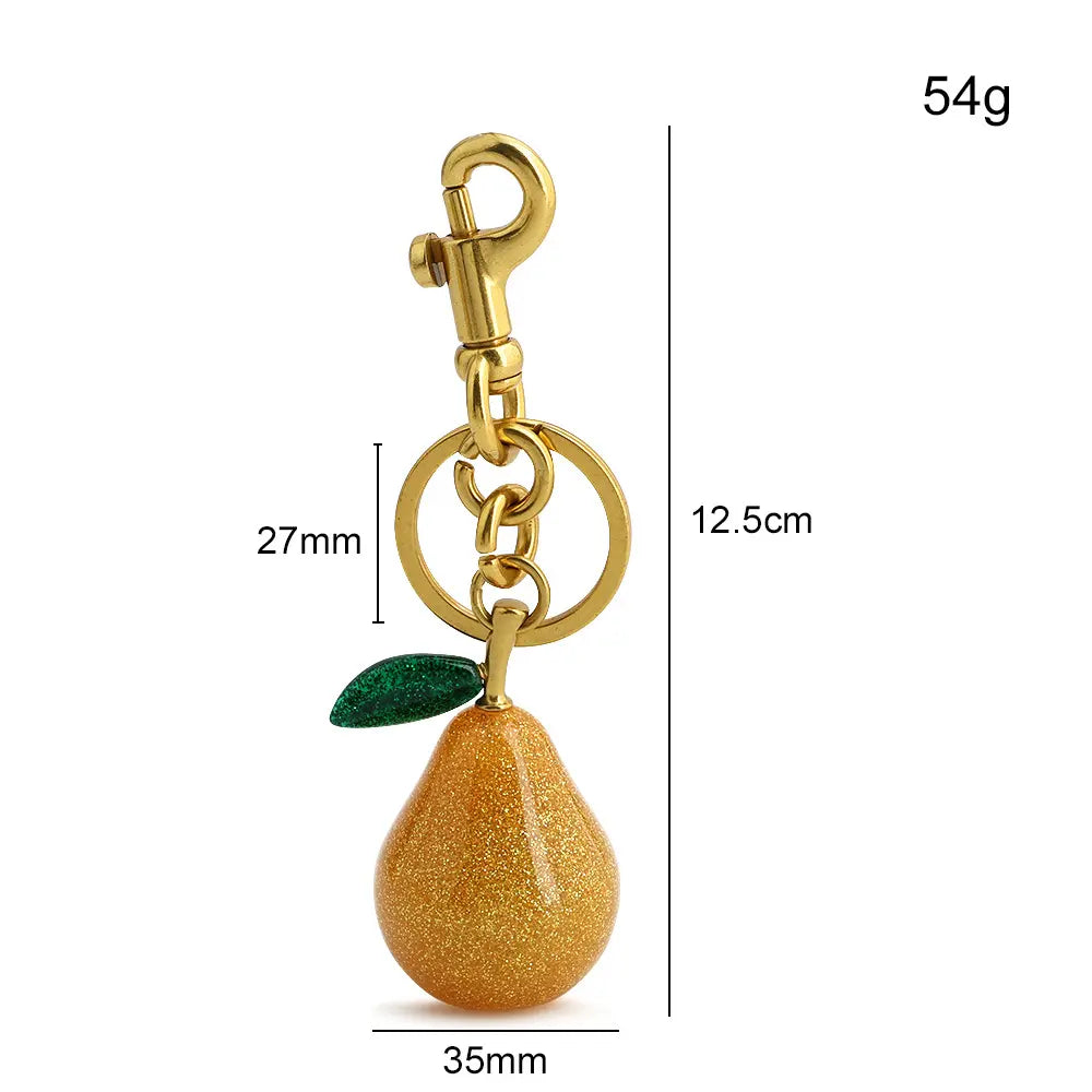 Charming Cherry Design Keychain Bag Charms Fashionable Durable Alloy Keychain for Women Girls Trendy All-match Exquisite Gift