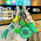Fitness Keychain Set, MSilicone Dumbbell Kettlebell Weight Plate Keychains, Cute Keychain Gym Accessories for Men Women keychain  gift high quality fashion jewelry jew lery