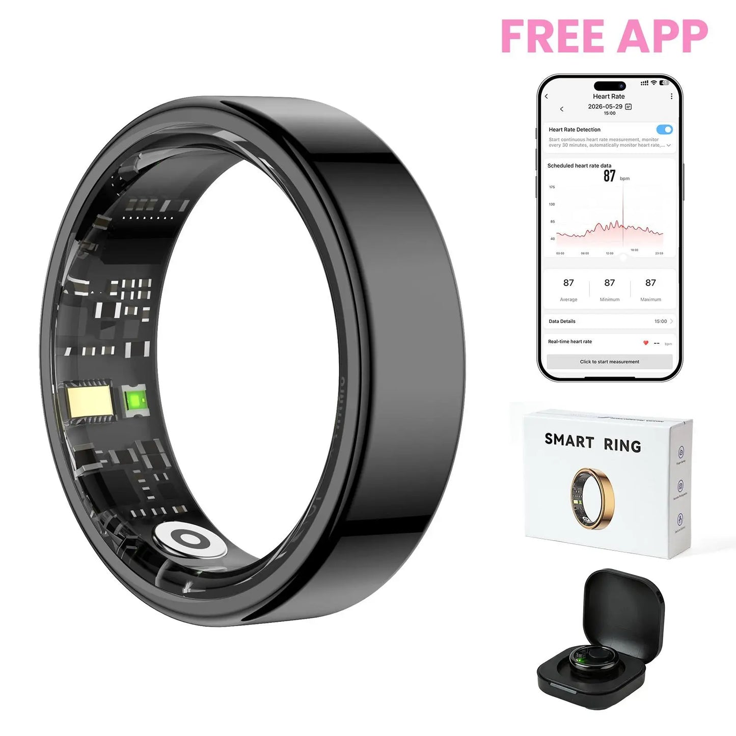 2026 AI Smart Ring for Women – Health & Fitness Tracker with Heart Rate, Blood Oxygen, Sleep, Temperature, Stress & Cycle Monitoring, IP68 Waterproof, 5-7 Day Battery, iOS & Android, Charging Case,#tiktokshopsummersale