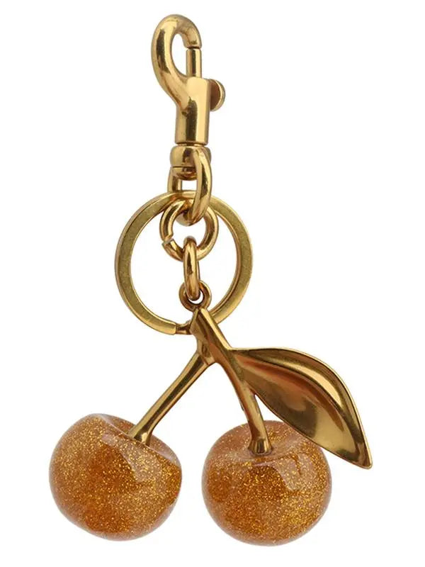 Charming Cherry Design Keychain Bag Charms Fashionable Durable Alloy Keychain for Women Girls Trendy All-match Exquisite Gift