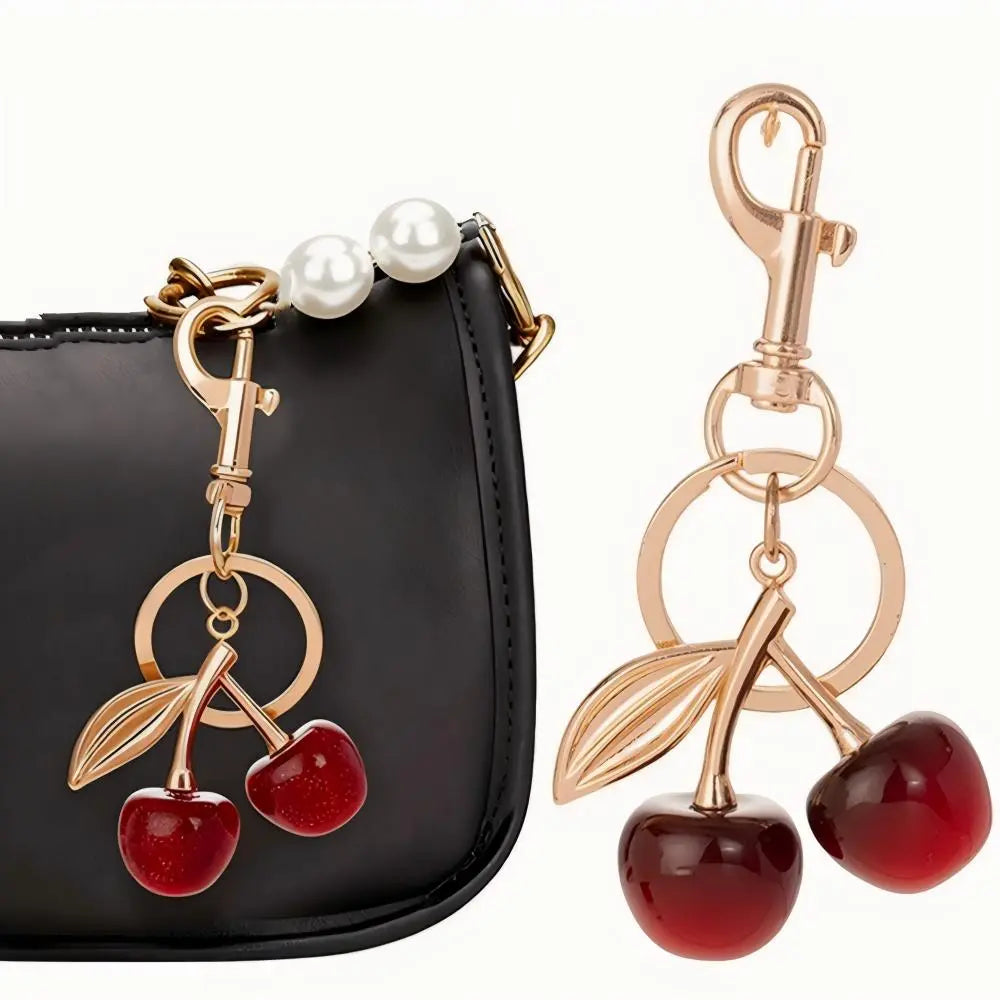 Cute Cherry Design Keychain, Bag Charms, Fashionable Alloy Keychain for Women & Girls, Trendy All-match & Exquisite Keychain for Birthday Gift