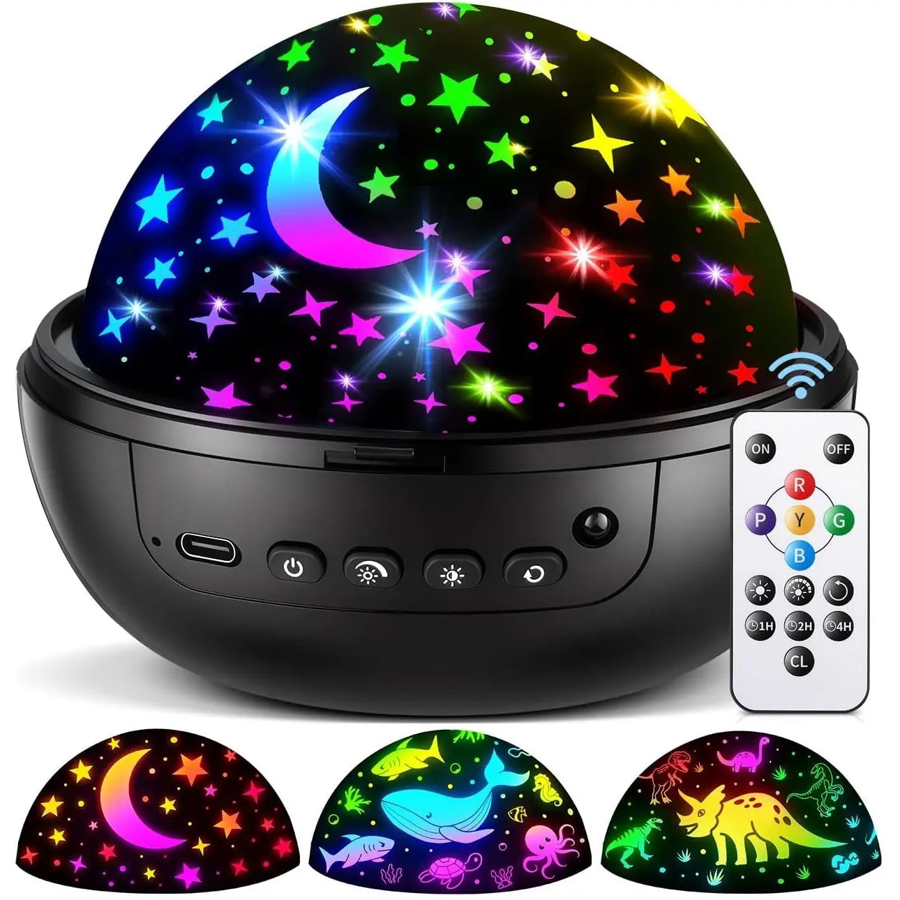 OneFire Night Light for Kids ball 93 Lighting+3 Films Kids Night Light Projector,Remote+Dimmable Star Projector dinosaur toys 360° Ceiling Stars Glow in The Dark Stars,Christmas Gifts for 4 Year Old Boy Birthday Gift Remote Controlled