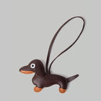 Dog bag ornament, suitable for wallets and handbags - cute PU sausage dog key ornament Stylish Backpack Charm Street Style Charm