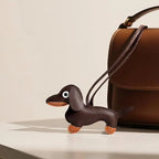 Dog bag ornament, suitable for wallets and handbags - cute PU sausage dog key ornament Stylish Backpack Charm Street Style Charm