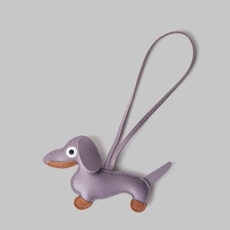 Dog bag ornament, suitable for wallets and handbags - cute PU sausage dog key ornament Stylish Backpack Charm Street Style Charm