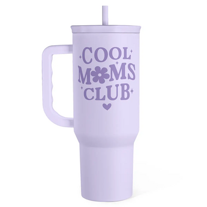 SANDJEST 40oz Summer Insulated Stainless Steel Tumbler with Handle & Straw, Cup Holder Friendly for Travel, Portable Vacuum Flask, Hot/Cold Insulation, Great Gifts for Mom Girls Her Women