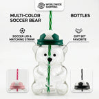 20oz Cute Bear Soccer Cup – Fun Sports-Themed Drink Bottle for Kids, Teens & Adults – School, Parties, Travel & Everyday Hydration