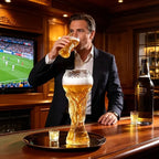 Beer Glass, 800/600ml Soccer Cup Shaped Drinking Cup for Viewing Parties, Suitable for Game Days, Parties, and Event Gatherings, Gift for Father